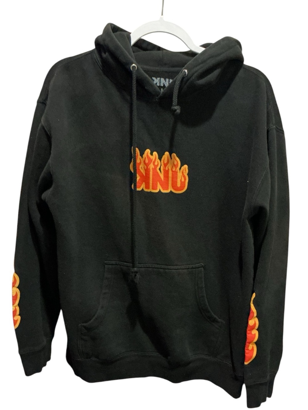 KNJ Unisex Black/ Orange Pullover Hoodie